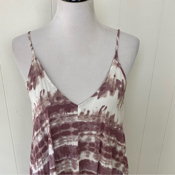 Lulus Yours Tule Mauve Tie Dye Maxi Dress Beachy Boho Sleeveless S/M Pockets - Picture 5 of 15